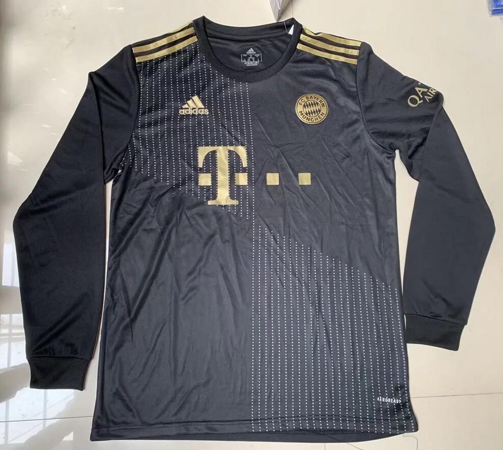 2021/22 Bayern Munich Long Sleeve Away Kit Soccer Jersey